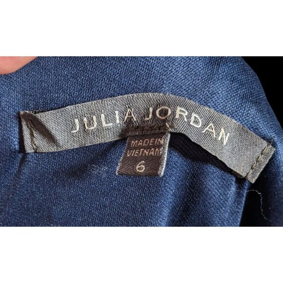 Julia Jordan Eyelet Dress Navy Blue With Ruffled Edge - Picture 3 of 6